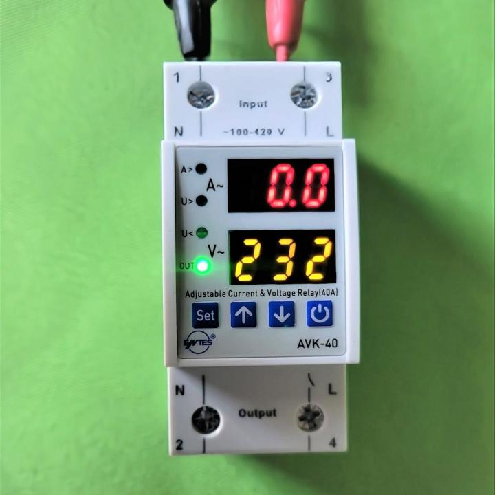 Voltage Protector and Current Protection AVK-40A for Home Appliances and Solar Inverter System with Over/Under Voltage Adjustment