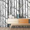 BEERIS Black White Birch Tree Wallpaper for Bedroom Modern Design Living Room Wall Paper Roll Rustic Forest Woods Wallpapers. 