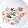 10Pcs Ocean Conch Seashell Starfish Pendant Charms Handmade DIY Jewelry Making. 