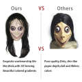 CAS Zombies Skeleton Momo Scary Challenge Games Evil Latex Mask with Long Hair Halloween Costume Party Props 7.26. 