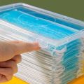 【HOT】 Dust Proof Transparent Mask Storage Box Wet Tissue Box Baby Wipes Dispenser Holder With Lid Large Capacity Mask Box New. 