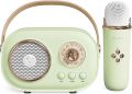 Mini Bluetooth Speaker with Wireless Microphone - Karaoke, TF Card, FM Play, Hi-Fi Bass, and Free Talk - Perfect Children's Birthday Gift. 