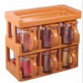 Spice Jars Rack, Masala Jars Box Set ( 6 Pieces ), Wall Mountable (random colours)| SJR Collections. 
