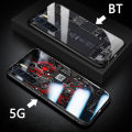 For OPPO Reno 3 Back Cover Version Theme Case Tempered Glass Protection shockproof Cover for OPPO Reno3 case Transparent Circuit Board Design Full Coverage Phone cases. 