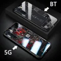 For OPPO Reno 3 Back Cover Version Theme Case Tempered Glass Protection shockproof Cover for OPPO Reno3 case Transparent Circuit Board Design Full Coverage Phone cases. 