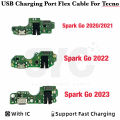 For Tecno Spark go 2020 2022 2023 KG5 USB Dock Charger Port Plug Headphone Audio Jack Microphone MIC Flex Cable Charging Board. 