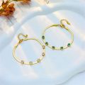 DIEYURO 316L Stainless Steel Green White Heart Zircon Charm Necklace Bracelets For Women Girl New Waterproof Jewelry Set Wedding. 