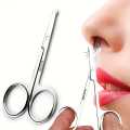 Nose Hair Scissor Curved Blades Scissor Stainless Steel Safety Rounded Tip Nose Hair Trimmer Men Professional Mustache & Beard Scissors Nose Ear Eyebrow Pet Trimming Stainless Steel Scissors Safety Round Tip Design for Trimming Eyelashes Nose Facial & Ear. 