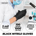 Black Nitrile Gloves Disposable 2 to 100 Pcs – Powder Free & Latex Free, Durable, Waterproof & Thick | For Kitchen, Cooking, Cleaning, DIY, Mechanical, Laboratory, Scientific & Educational Learning Use Alternative to Blue Nitrile. 