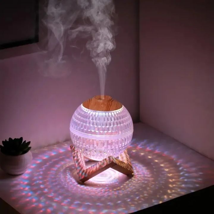 Crystal Ball Lamp Humidifier (350ml.) with Disco LED Lights