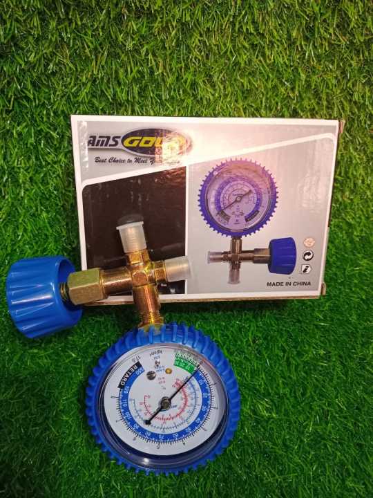 220PSI Air Conditioner Manifold Digital Pressure Gauge Valve Pressure Gauge Refrigeration Fluorine Tool Table