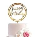 Cake Topper Plastic Acrylic Happy Birthday Round Circle For Party Cake Decorations Baby Shower. 