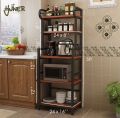 5 tier Kitchen rack Home shelf Microwave oven Stand Wood Storage. 