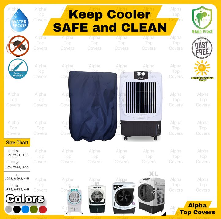 Room Air Cooler COVER - Dust Proof Insect Proof Stain Free Water Repellent Sunlight Resistant Dust Cover by Alpha Top Covers - Omega Signature Bravo Kenwood Super Asia Pak Fan Sabro Indus Boss Midas Italy Z&M Zen hacwel Top sky Diamond
