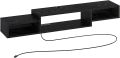 Wall Mounted Media Console with Power Outlet Floating LCD Stand Component Shelf for 40''inches TV, Entertainment Storage Shelf for Living Room, Black. 