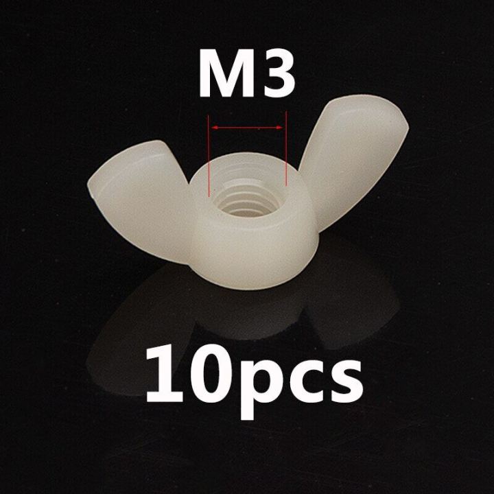 【BestGO】Plastic Nuts Nylon Wing Nuts Butterfly Nut to Fit Bolts Screws Black White M3 M4 M5 M6 M8 M10 M12 DIY Tool Kit