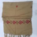 Swati Winter Embroidered Chadar/Shawl - Brown. 