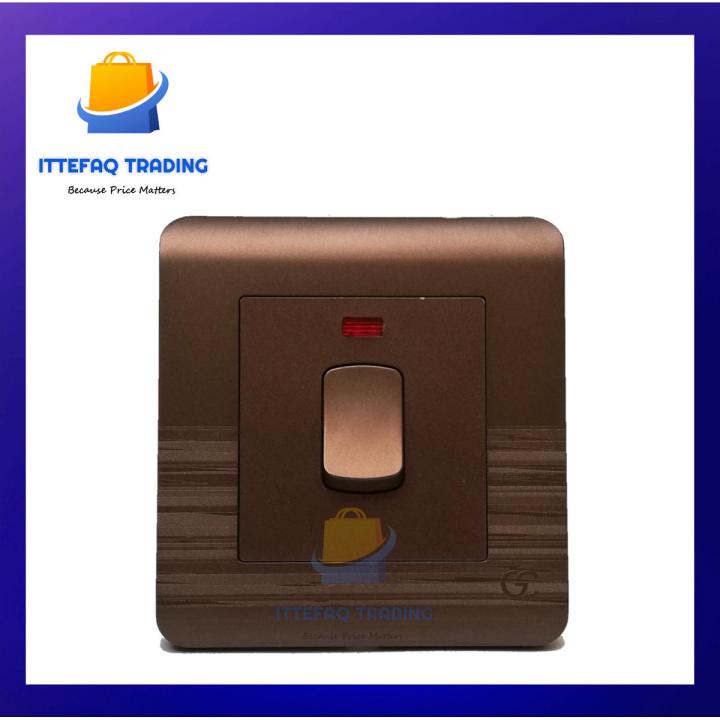 High Power Switch 45A China Fitting Sheet Specially For AC and Water Pump- Metal Series (Coffee Colour)