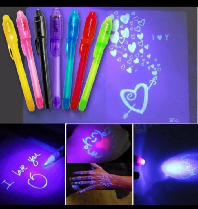 "Invisible Ink UV Magic Pen" "Secrets Revealed "Write pen