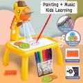 Kids Giraffe Projector Painting & Drawing Table Set - 24 Patterns Toys. 