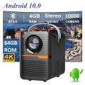 HONGTOP P10 Android Smart Projector 1280*720P 4K WIFI 10000 LUMENS 4GB/64GB & 2GB/16GB BT5.0 1080P Home Cinema Outdoor Portable Beamer. 