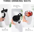900ml Vacuum Insulated Mug Drinking Cup with Lid and Straw Stainless Steel Insulation Hot and Cold Drinks Coffee Mug Stainless Steel Travel Mug with Leak-proof 2-in-1 Straw and Sip Lid. 