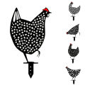 Creative Black Metal Chicken Statue Ornament Decor Yard Art Garden Sculpture. 
