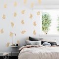 Autumn Leaves Wall Decals, Gold Nature Themed Stickers for Home Fall Decor 12 Pieces. 