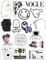 Cute Stickers A5 uncut , Cute  Kawai Netflix  Travel Yellow , mobile laptop | journaling. 