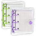 2Sets 3 Ring Binder Covers with Binder Inner Paper Bag (Green,Purple). 