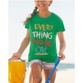 Bindas Collection Green Mix Cotton Jersey  Every Think Will Be Ok Printed Tshirt. 