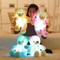 30cm Creative Light Up LED Teddy Bear Stuffed Animals Plush Toy Colorful Glowing Christmas Gift For Kids Pillow. 
