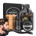 5pcs Men Beard Barba Grooming Beard Set Beard Growth oil Men Hair Enhancer Thicker Mustache Grooming Beard Care Oil comb bag. 
