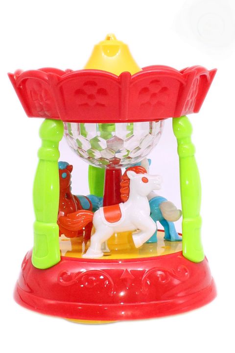 Lights and music carousel toy Battery Operated merry go round lights and sound bump and go