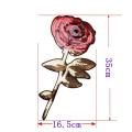 Big iron on patch for clothes stylish angle wing rose design. 