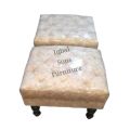 2 SEATER PUFFY SOFA SET IN TURKISH FABRIC (SIZE: 1 SINGLE 22 X 22 INCHES HEIGHT 15 INCHES). 