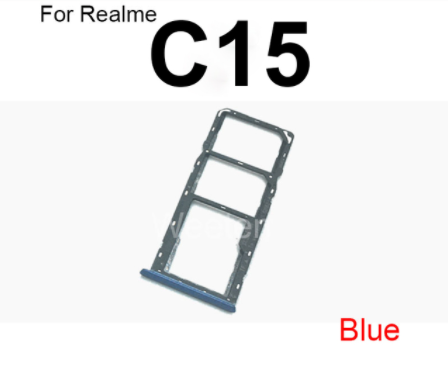 Realme C15 Dual SIM Tray Sim Jacket Sim Slot Sim Door For Realme C15 _ Blue