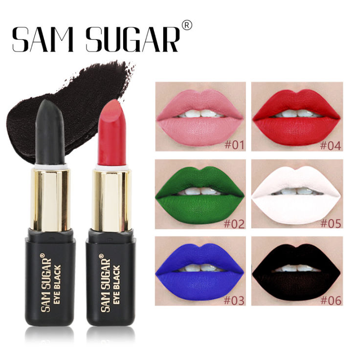 Cross Border SAM SUGAR Halloween Lipstick Dark Black Olive Green White Nude Vampire Creative Vintage Paint