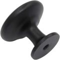 Drawer Pulls and Knobs,1-1/4" Diameter Matte Black Round Knobs for Cabinets, Drawers, Solid Zinc Alloy Dresser Handles, Pack Of 2, 4, 10 And 20. 