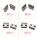 10Pcs USB Type C 2/6/16/24 Pin Connector Female Jack Charging Port SMD SMT Solder DIY Repair USB-C Type-C Socket Connectors. 