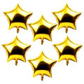 GOLDEN STAR FOIL BALLOONS ( PACK OF 6 STAR SHAPE FOIL BALLOONS ). 