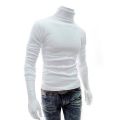 Men Premium High Neck White Full Sleeve Pullover Stretchable Ribbed Cotton & Lycra T-Shirt Turtleneck Tops Sweatshirt Winter Warm Free Size Every Fitter Special offer InnerWear pk. 