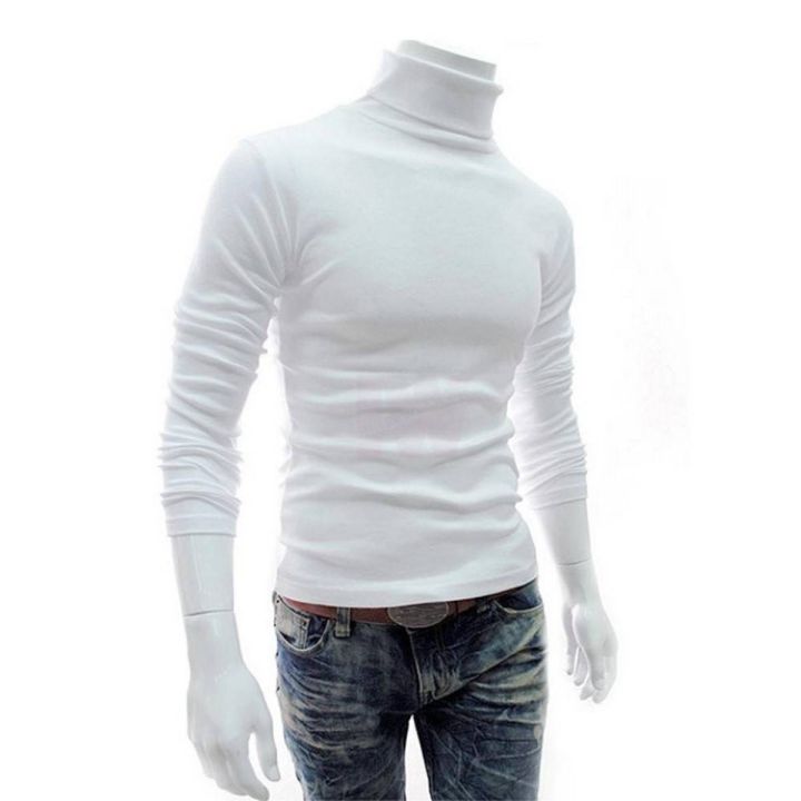 Long sleeve white high neck top hotsell