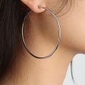 Big Size Stainless Steel Rounded Gold/Silver/Black Hoops Earrings for Women Girls. 