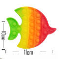 Push Pop Bubble Fidget Spinner Pop It Silicone Toy - 5 inches - Rainbow Angel Fish. 