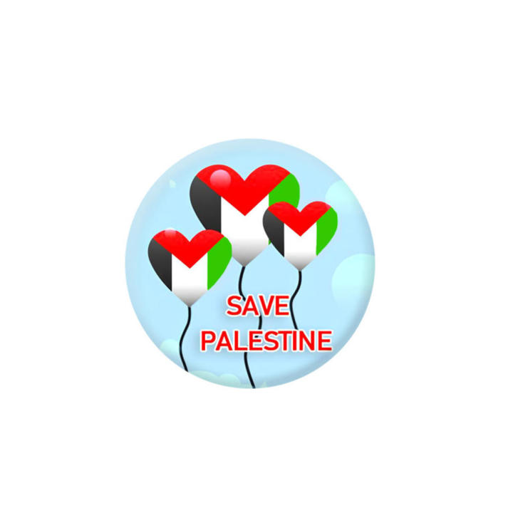 4.4cm Palestine flag badge Palestinian button pin glossy film pin Palestine button pin Palestinian badge pin for