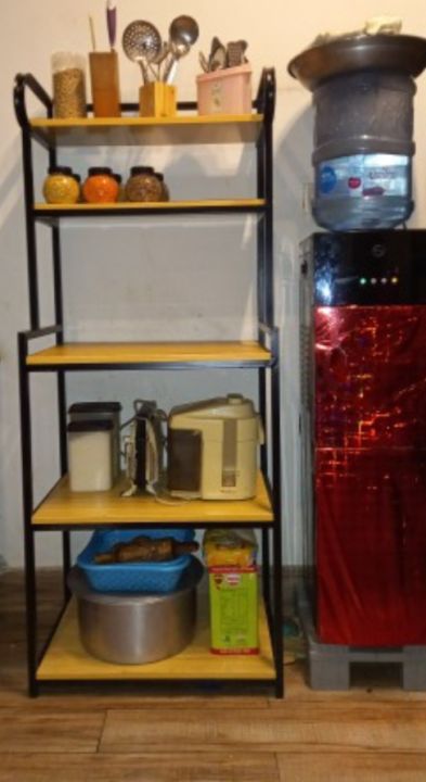 5%20Tier%20Kitchen%20Rack%20Wooden%20Storage%20Stand%20with%20Black%20Iron%20Frame,%20Microwave%20Oven%20Shelf,%2024%20x%2016%20x%2060%20inches%20-%20Image%203