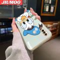 JIUMOO For OPPO A31 2020 A8 Case Cartoon Cute Donald Duck Luxury Plating Side Phone Cases Pattern Silicone Casing Full Back Cover Camera Protection Softcase. 