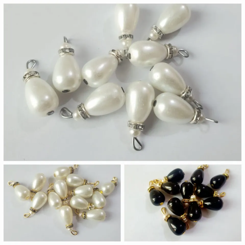 10 Pcs White Beads Crafting Sewing Clothing Accessories Latkan (2cm) |  Daraz.pk