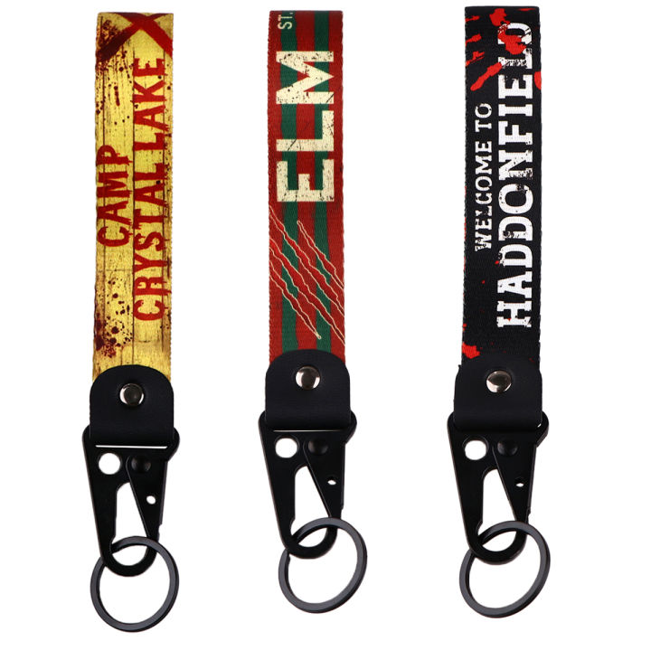 Horror Movie Quotes Keychain Halloween Key Ring Lanyard Tags Key Strap Tow Car Motorcycle Accessories Fashion Jewelry Gift